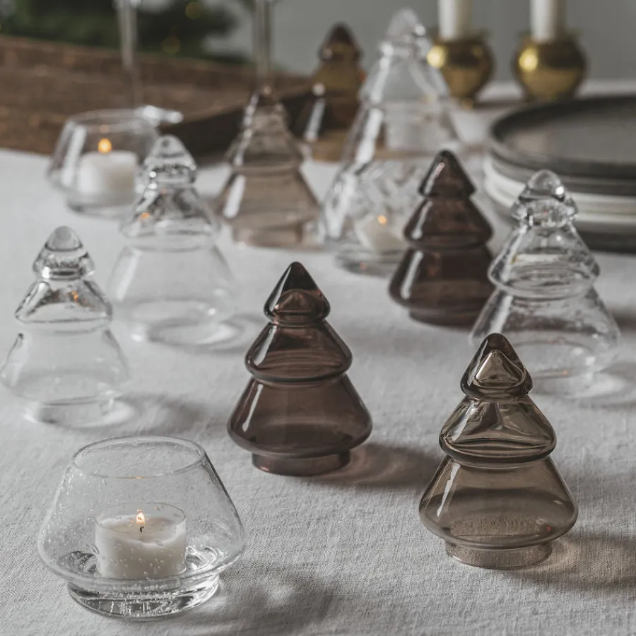 HADELAND GLASSVERK AS Julepynt-GLASSTRE GLATT MØRK 11,5CM Kakao
