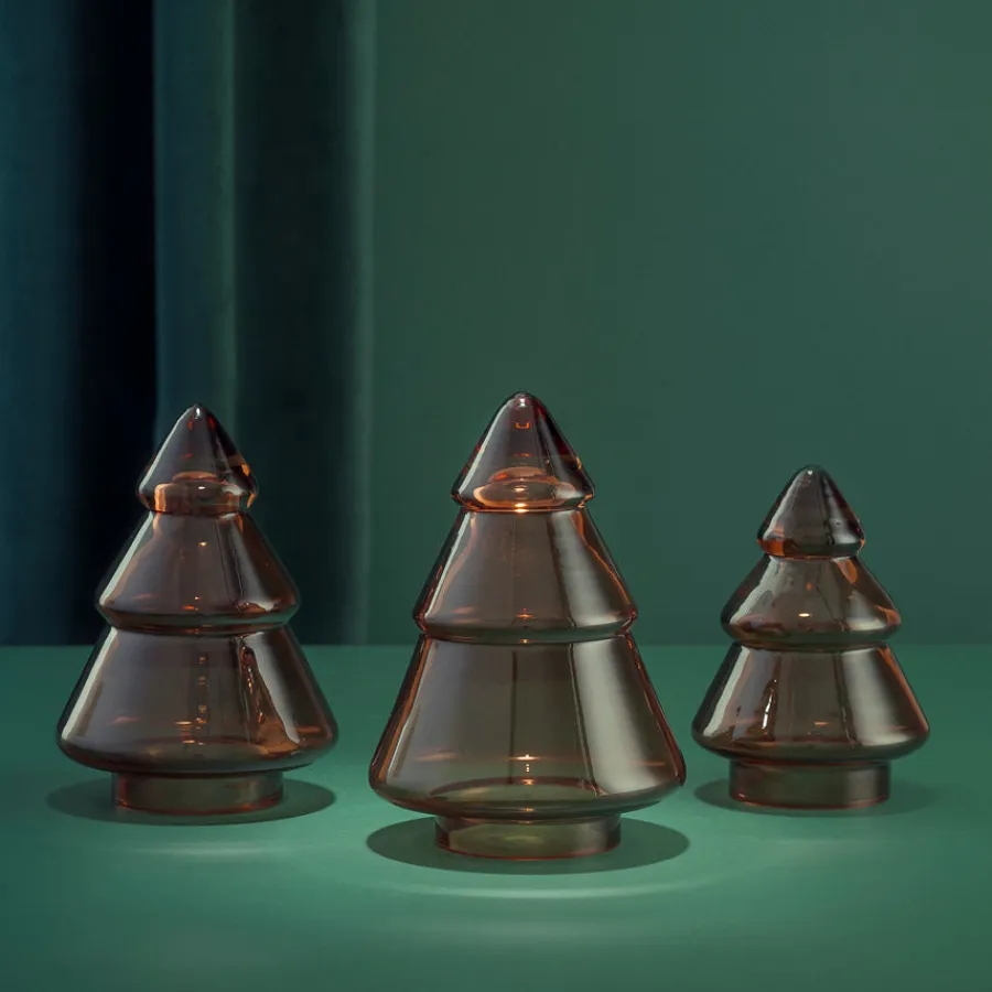 HADELAND GLASSVERK AS Julepynt-GLASSTRE GLATT MØRK 11,5CM Kakao