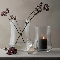 HADELAND GLASSVERK Lyslykter Og Lanterner-HANABI STORMLYKT/VASE 20,5 CM KLAR