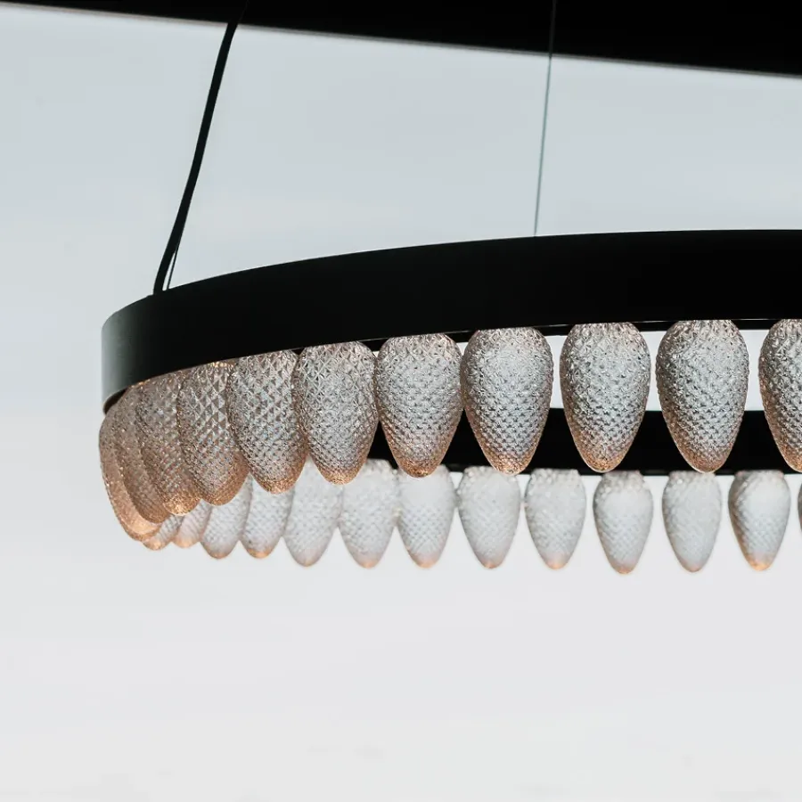 HADELAND GLASSVERK AS Krystallkongler|Taklamper-KRYSTALLKONGLE LAMPE RUND 80 CM 44 KONGLER