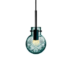 HADELAND GLASSVERK Taklamper|Krystallkuler-KRYSTALLKULE TAKLAMPE FINN BLÅGRØNN 120MM Blågrønn