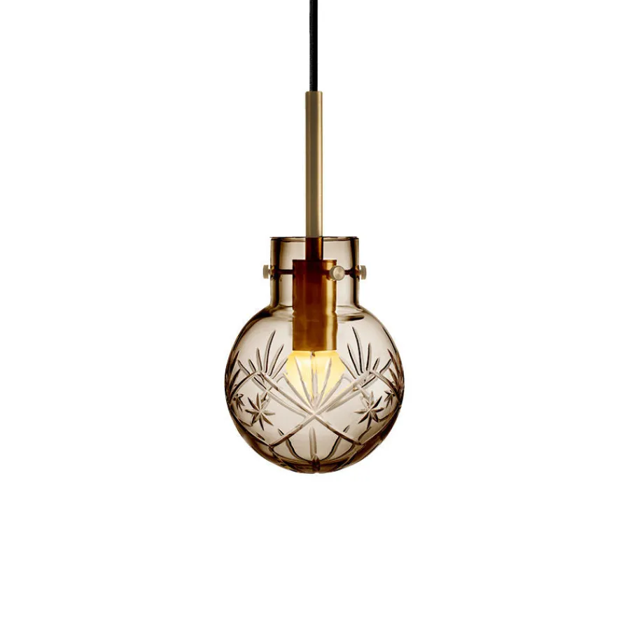 HADELAND GLASSVERK Taklamper|Krystallkuler-KRYSTALLKULE TAKLAMPE FINN 120MM Kakao