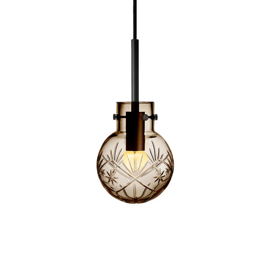 HADELAND GLASSVERK Taklamper|Krystallkuler-KRYSTALLKULE TAKLAMPE FINN 120MM Kakao