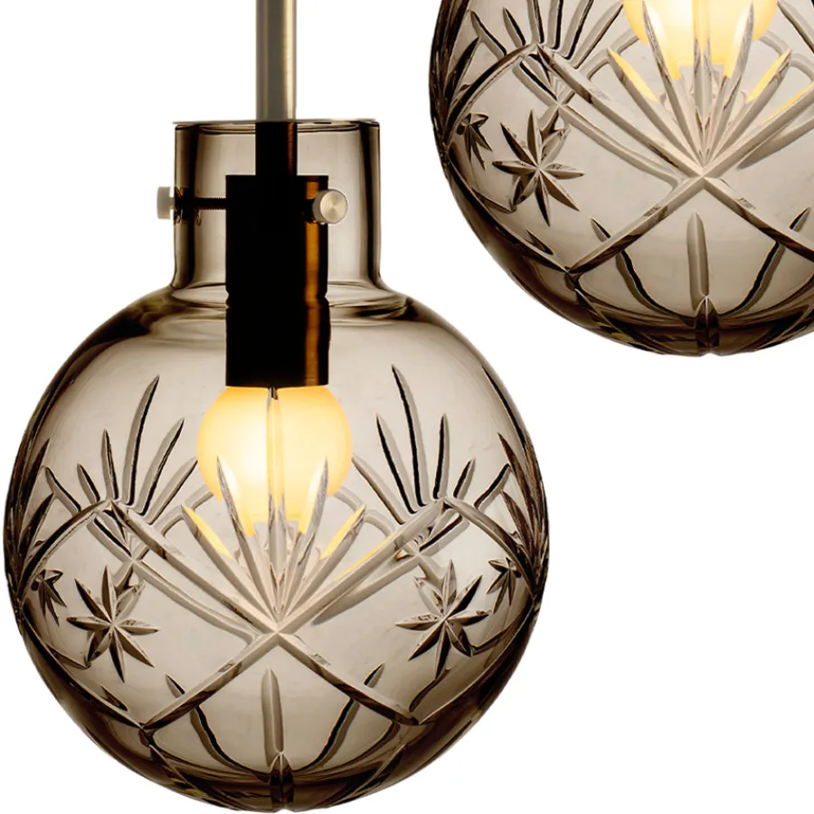 HADELAND GLASSVERK Taklamper|Krystallkuler-KRYSTALLKULE TAKLAMPE FINN 120MM Kakao
