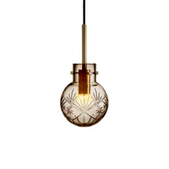 HADELAND GLASSVERK Taklamper|Krystallkuler-KRYSTALLKULE TAKLAMPE FINN 120MM Kakao