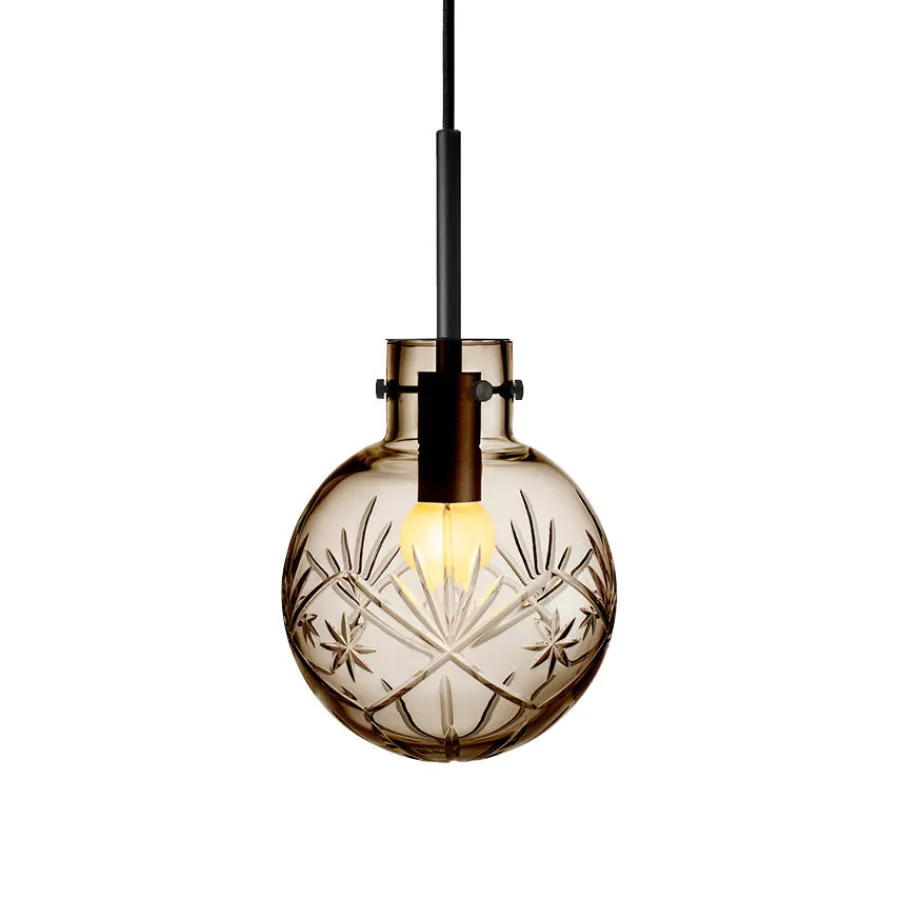 HADELAND GLASSVERK Taklamper|Krystallkuler-KRYSTALLKULE TAKLAMPE FINN 160MM Kakao