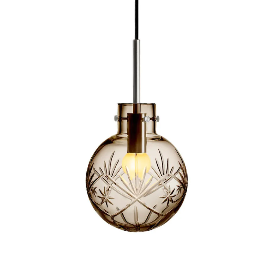 HADELAND GLASSVERK Taklamper|Krystallkuler-KRYSTALLKULE TAKLAMPE FINN 160MM Kakao