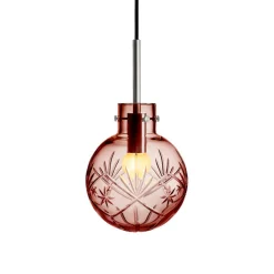 HADELAND GLASSVERK Taklamper|Krystallkuler-KRYSTALLKULE TAKLAMPE FINN MORGENRØD 160MM Morgenrød