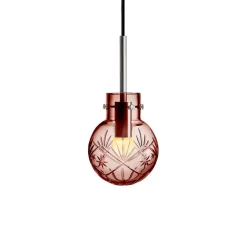 HADELAND GLASSVERK Taklamper|Krystallkuler-KRYSTALLKULE TAKLAMPE FINN MORGENRØD 120MM Morgenrød