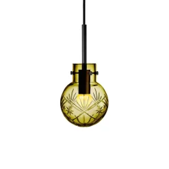 HADELAND GLASSVERK Taklamper|Krystallkuler-KRYSTALLKULE TAKLAMPE FINN 120MM Oliven