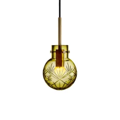 HADELAND GLASSVERK Taklamper|Krystallkuler-KRYSTALLKULE TAKLAMPE FINN 120MM Oliven