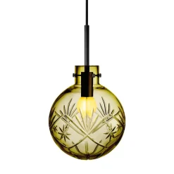 HADELAND GLASSVERK AS Taklamper|Krystallkuler-KRYSTALLKULE TAKLAMPE FINN 200MM Oliven