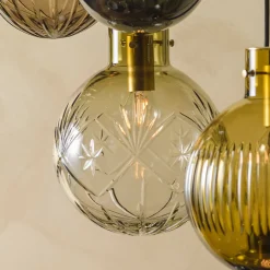 HADELAND GLASSVERK AS Taklamper|Krystallkuler-KRYSTALLKULE TAKLAMPE FINN 200MM Oliven