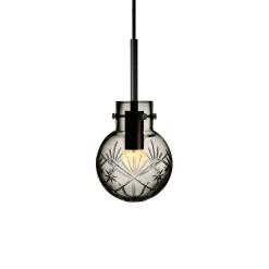 HADELAND GLASSVERK Taklamper|Krystallkuler-KRYSTALLKULE TAKLAMPE FINN RØKGRÅ 120MM Røkgrå