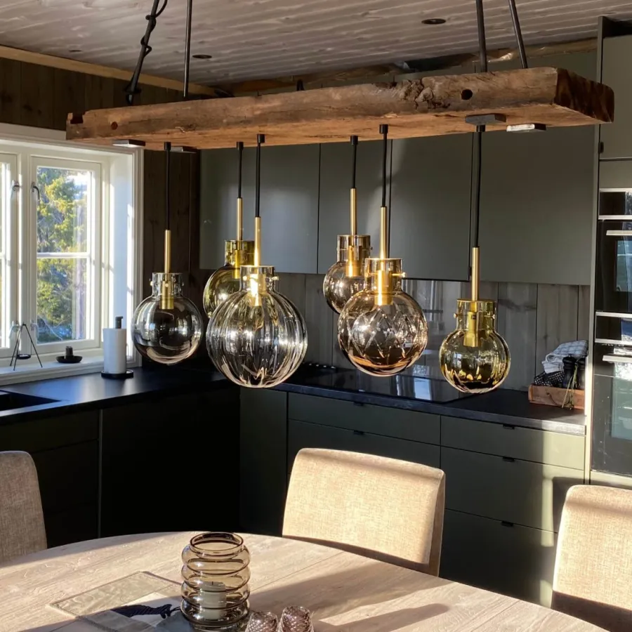 HADELAND GLASSVERK Taklamper|Krystallkuler-KRYSTALLKULE TAKLAMPE FJELLRO 6 STK Flerfarget