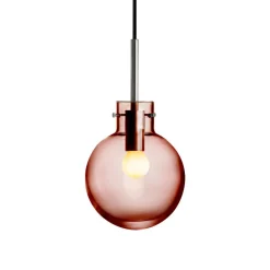 HADELAND GLASSVERK Taklamper|Krystallkuler-KRYSTALLKULE TAKLAMPE GLATT MORGENRØD 160MM Morgenrød
