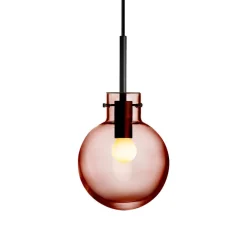HADELAND GLASSVERK Taklamper|Krystallkuler-KRYSTALLKULE TAKLAMPE GLATT MORGENRØD 160MM Morgenrød