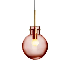 HADELAND GLASSVERK Taklamper|Krystallkuler-KRYSTALLKULE TAKLAMPE GLATT MORGENRØD 160MM Morgenrød