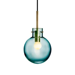 HADELAND GLASSVERK Taklamper|Krystallkuler-KRYSTALLKULE TAKLAMPE GLATT BLÅGRØNN 160MM Blågrønn