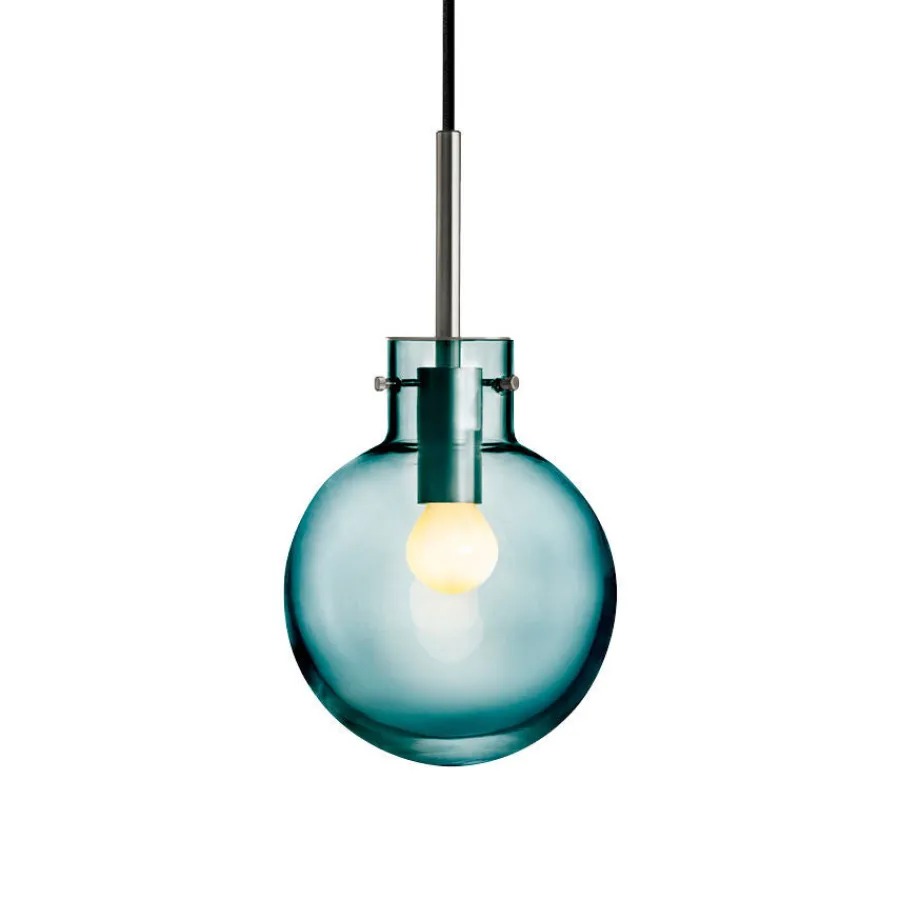 HADELAND GLASSVERK Taklamper|Krystallkuler-KRYSTALLKULE TAKLAMPE GLATT BLÅGRØNN 160MM Blågrønn