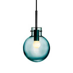HADELAND GLASSVERK Taklamper|Krystallkuler-KRYSTALLKULE TAKLAMPE GLATT BLÅGRØNN 160MM Blågrønn