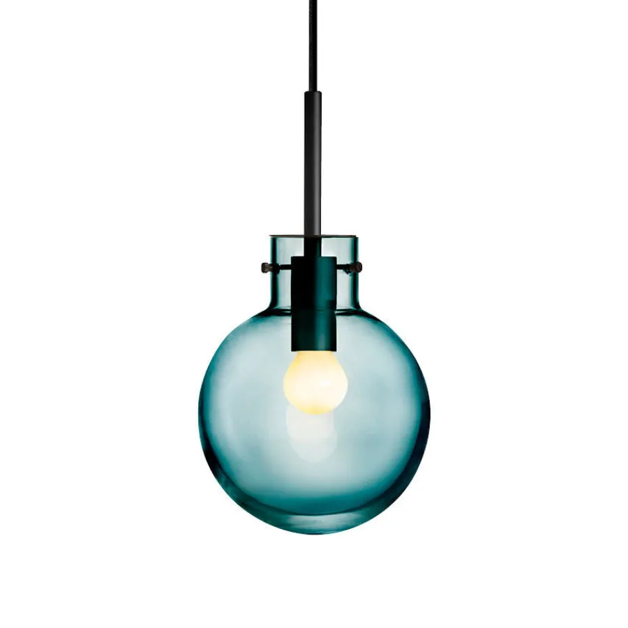 HADELAND GLASSVERK Taklamper|Krystallkuler-KRYSTALLKULE TAKLAMPE GLATT BLÅGRØNN 160MM Blågrønn
