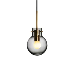 HADELAND GLASSVERK Taklamper|Krystallkuler-KRYSTALLKULE TAKLAMPE GLATT RØKGRÅ 120MM Røkgrå