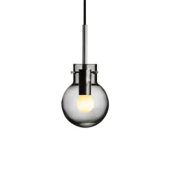 HADELAND GLASSVERK Taklamper|Krystallkuler-KRYSTALLKULE TAKLAMPE GLATT RØKGRÅ 120MM Røkgrå