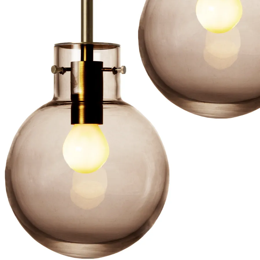 HADELAND GLASSVERK Taklamper|Krystallkuler-KRYSTALLKULE TAKLAMPE GLATT 160MM Kakao
