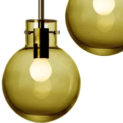 HADELAND GLASSVERK Taklamper|Krystallkuler-KRYSTALLKULE TAKLAMPE GLATT 120MM Oliven