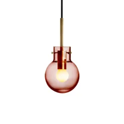 HADELAND GLASSVERK Taklamper|Krystallkuler-KRYSTALLKULE TAKLAMPE GLATT MORGENRØD 120MM Morgenrød