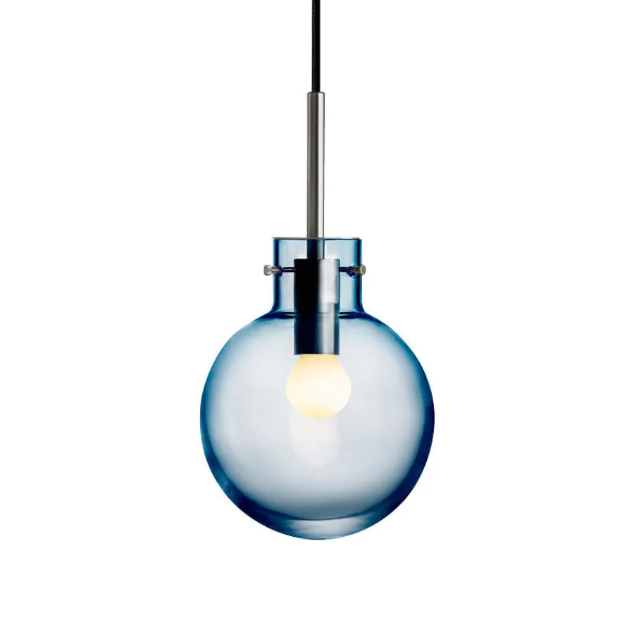 HADELAND GLASSVERK Taklamper|Krystallkuler-KRYSTALLKULE TAKLAMPE GLATT STÅLBLÅ 160MM Stålblå