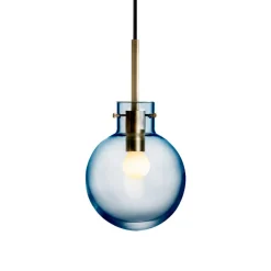 HADELAND GLASSVERK Taklamper|Krystallkuler-KRYSTALLKULE TAKLAMPE GLATT STÅLBLÅ 160MM Stålblå