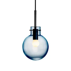 HADELAND GLASSVERK Taklamper|Krystallkuler-KRYSTALLKULE TAKLAMPE GLATT STÅLBLÅ 160MM Stålblå