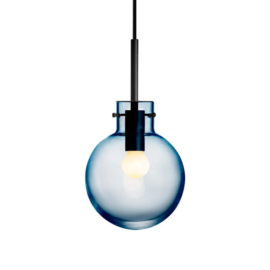 HADELAND GLASSVERK Taklamper|Krystallkuler-KRYSTALLKULE TAKLAMPE GLATT STÅLBLÅ 160MM Stålblå