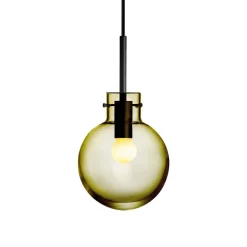 HADELAND GLASSVERK Taklamper|Krystallkuler-KRYSTALLKULE TAKLAMPE GLATT 160MM Oliven