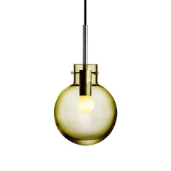 HADELAND GLASSVERK Taklamper|Krystallkuler-KRYSTALLKULE TAKLAMPE GLATT 160MM Oliven