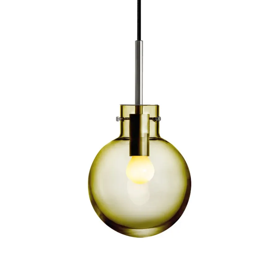 HADELAND GLASSVERK Taklamper|Krystallkuler-KRYSTALLKULE TAKLAMPE GLATT 160MM Oliven