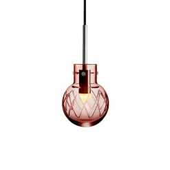 HADELAND GLASSVERK Taklamper|Krystallkuler-KRYSTALLKULE TAKLAMPE KRYSS MORGENRØD 120MM Morgenrød
