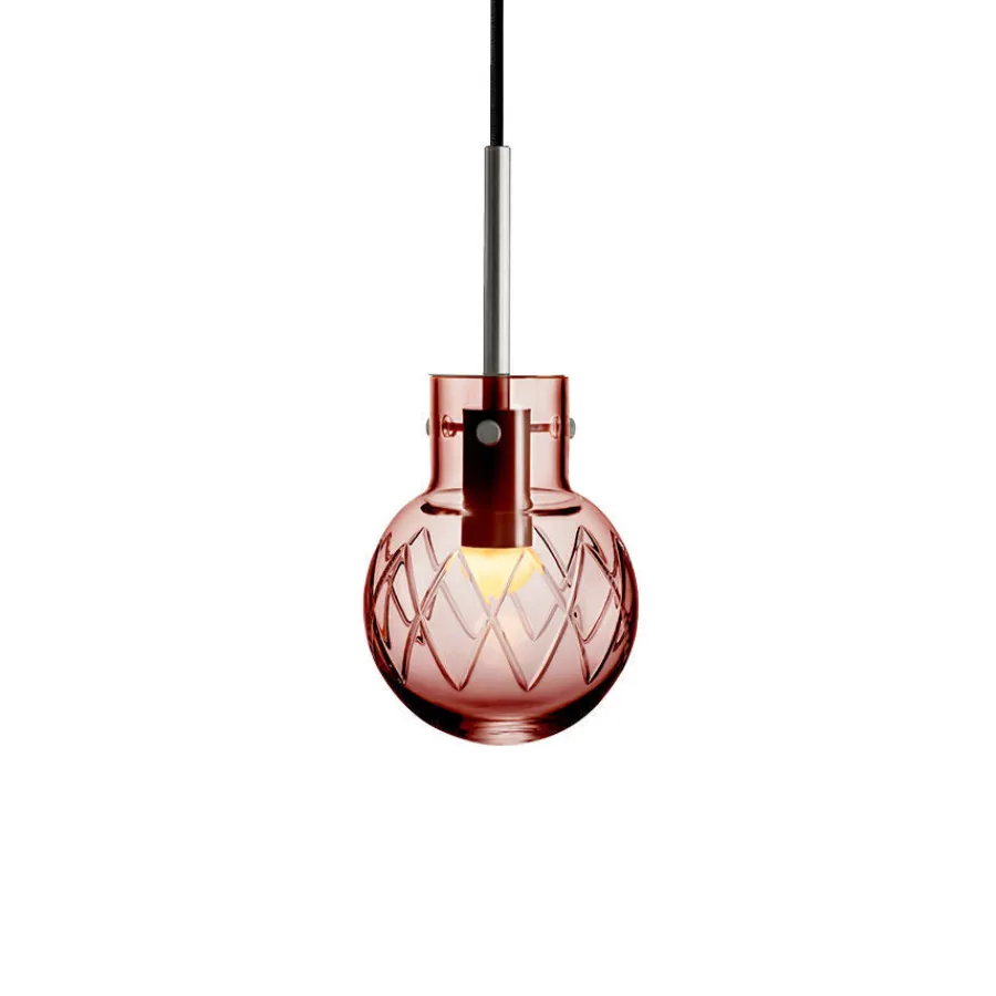 HADELAND GLASSVERK Taklamper|Krystallkuler-KRYSTALLKULE TAKLAMPE KRYSS MORGENRØD 120MM Morgenrød