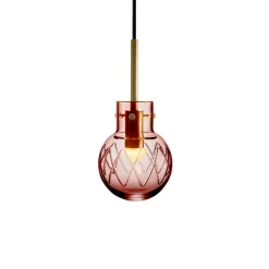 HADELAND GLASSVERK Taklamper|Krystallkuler-KRYSTALLKULE TAKLAMPE KRYSS MORGENRØD 120MM Morgenrød