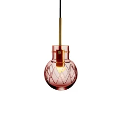 HADELAND GLASSVERK Taklamper|Krystallkuler-KRYSTALLKULE TAKLAMPE KRYSS MORGENRØD 120MM Morgenrød