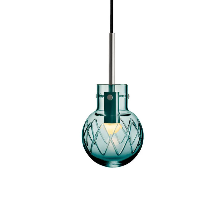 HADELAND GLASSVERK Taklamper|Krystallkuler-KRYSTALLKULE TAKLAMPE KRYSS BLÅGRØNN 120MM Blågrønn
