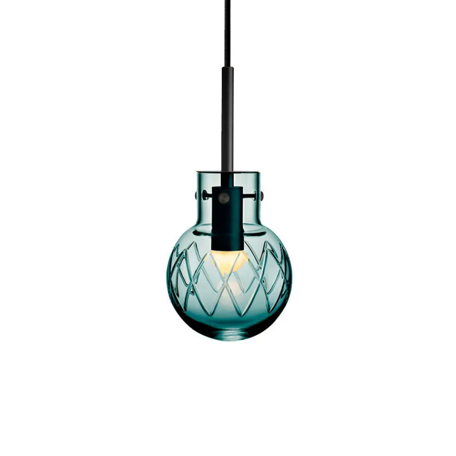 HADELAND GLASSVERK Taklamper|Krystallkuler-KRYSTALLKULE TAKLAMPE KRYSS BLÅGRØNN 120MM Blågrønn