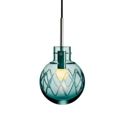 HADELAND GLASSVERK Taklamper|Krystallkuler-KRYSTALLKULE TAKLAMPE KRYSS BLÅGRØNN 160MM Blågrønn