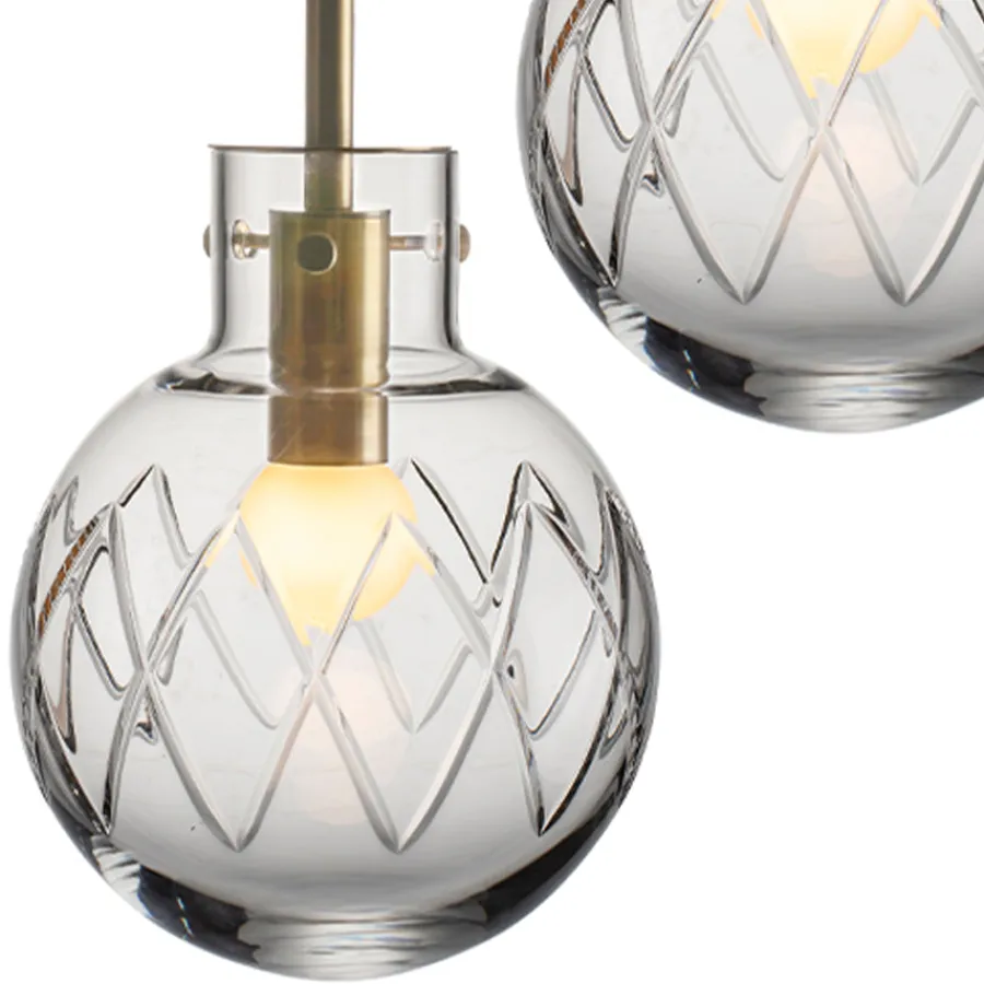 HADELAND GLASSVERK Taklamper|Krystallkuler-KRYSTALLKULE TAKLAMPE KRYSS 120MM Klar