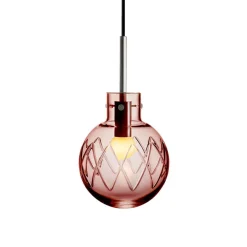HADELAND GLASSVERK Taklamper|Krystallkuler-KRYSTALLKULE TAKLAMPE KRYSS MORGENRØD 160MM Morgenrød