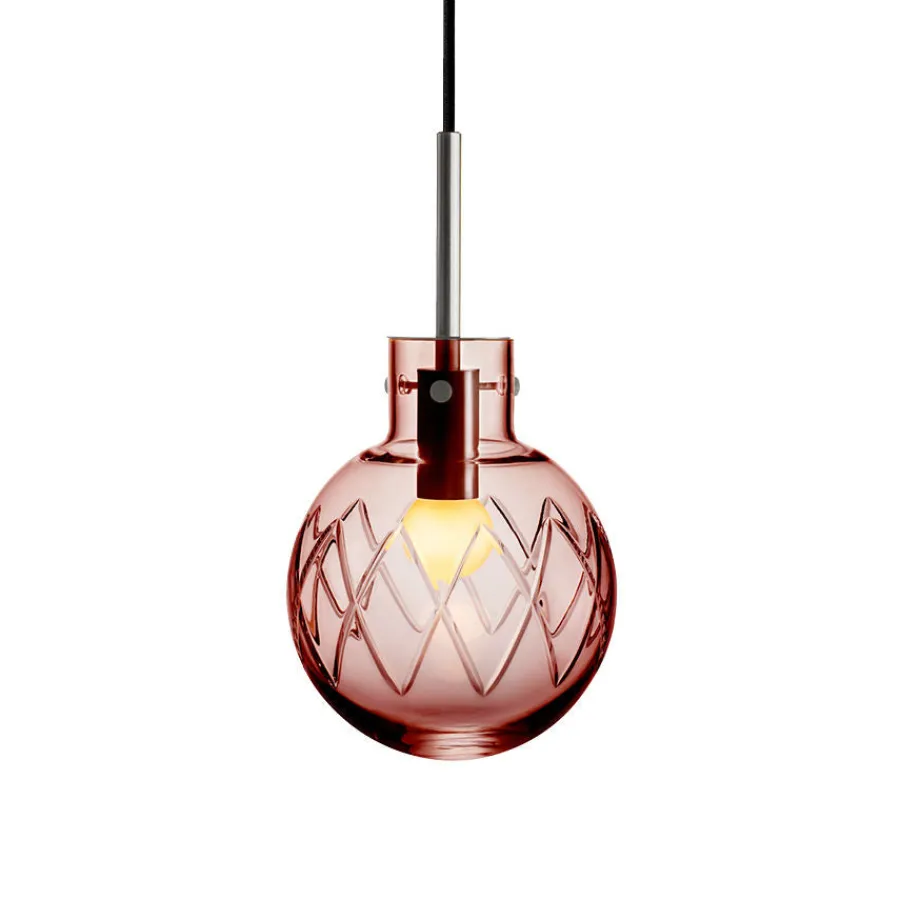 HADELAND GLASSVERK Taklamper|Krystallkuler-KRYSTALLKULE TAKLAMPE KRYSS MORGENRØD 160MM Morgenrød