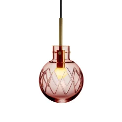 HADELAND GLASSVERK Taklamper|Krystallkuler-KRYSTALLKULE TAKLAMPE KRYSS MORGENRØD 160MM Morgenrød