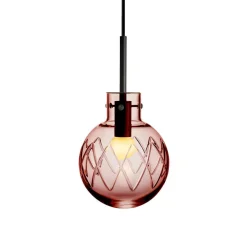 HADELAND GLASSVERK Taklamper|Krystallkuler-KRYSTALLKULE TAKLAMPE KRYSS MORGENRØD 160MM Morgenrød